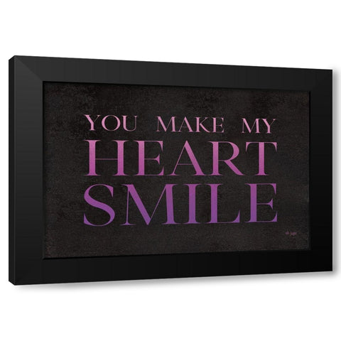 You Make My Heart Smile Black Modern Wood Framed Art Print by Jaxn Blvd.