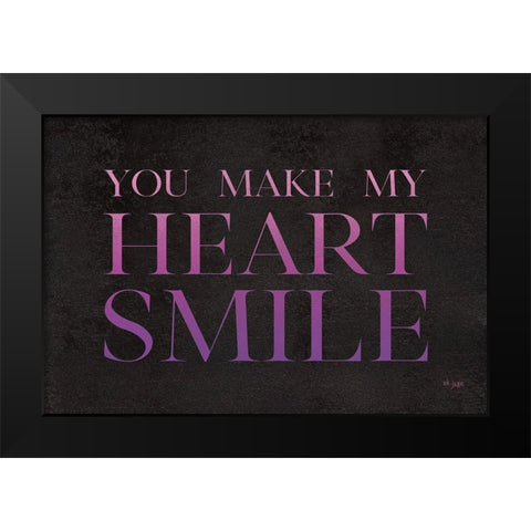 You Make My Heart Smile Black Modern Wood Framed Art Print by Jaxn Blvd.