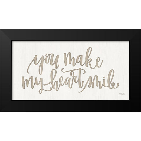 You Make My Heart Smile Black Modern Wood Framed Art Print by Jaxn Blvd.