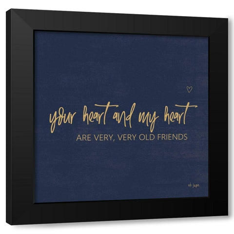 Your Heart and My Heart Black Modern Wood Framed Art Print with Double Matting by Jaxn Blvd.