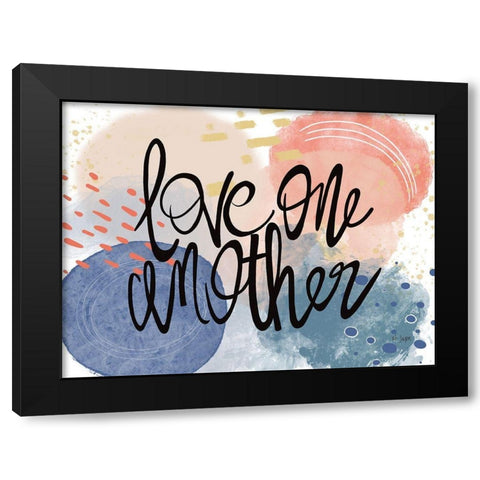 Love One Another Black Modern Wood Framed Art Print with Double Matting by Jaxn Blvd.