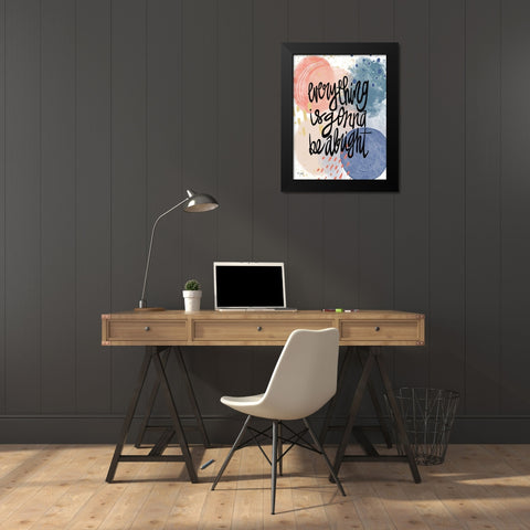 Everything is Gonna Be Alright Black Modern Wood Framed Art Print by Jaxn Blvd.