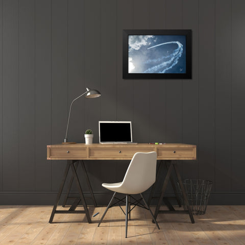 Clouded Space Black Modern Wood Framed Art Print by Spivey, Justin