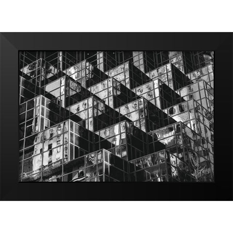 Boxed Up Black Modern Wood Framed Art Print by Spivey, Justin