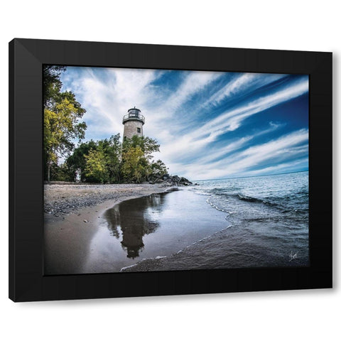 Lonely Lighthouse II Black Modern Wood Framed Art Print with Double Matting by Spivey, Justin