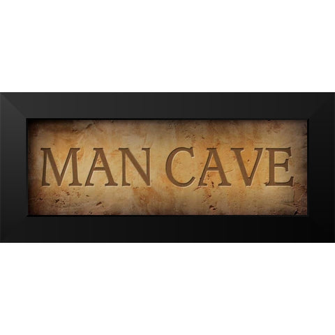 Man Cave Black Modern Wood Framed Art Print by Jones, John