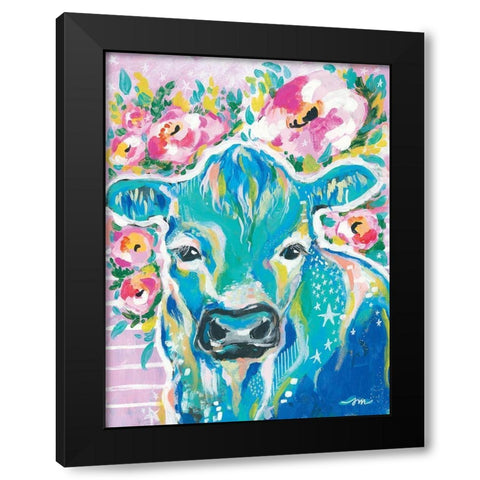 My Cow Star Black Modern Wood Framed Art Print with Double Matting by Mingo, Jessica