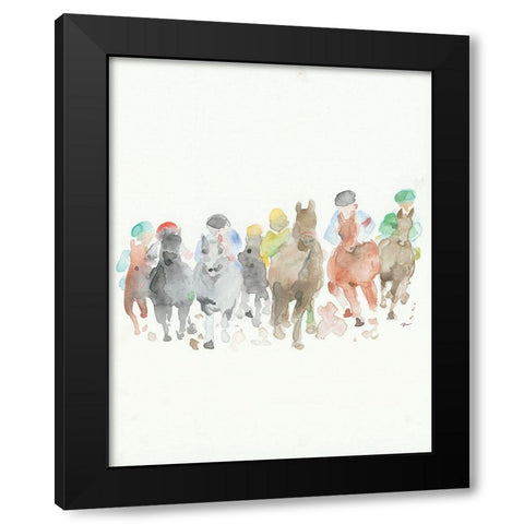 The Race Black Modern Wood Framed Art Print by Mingo, Jessica