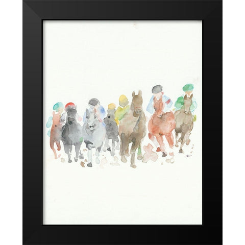 The Race Black Modern Wood Framed Art Print by Mingo, Jessica