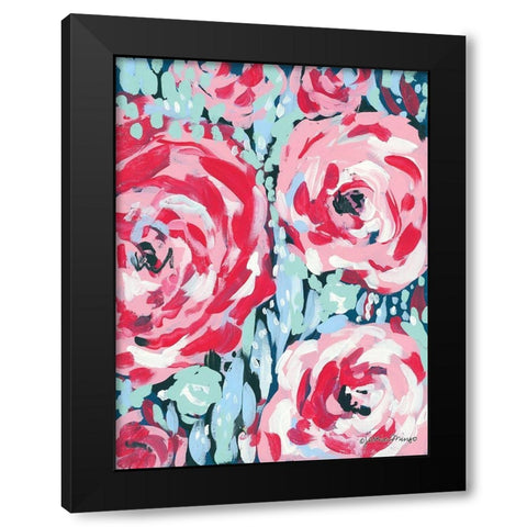 Rose Black Modern Wood Framed Art Print by Mingo, Jessica