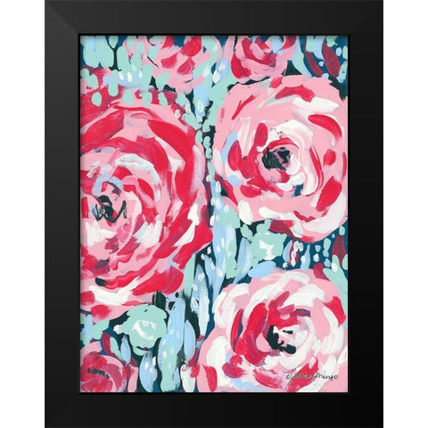 Rose Black Modern Wood Framed Art Print by Mingo, Jessica
