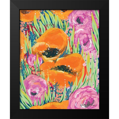Poppy Forest Black Modern Wood Framed Art Print by Mingo, Jessica