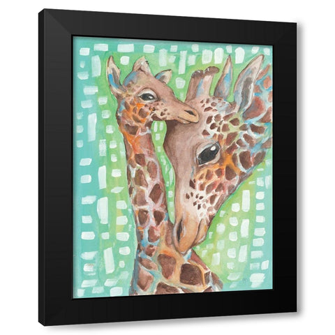 Mother and Child Black Modern Wood Framed Art Print by Mingo, Jessica