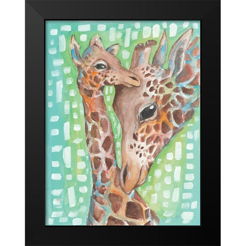 Mother and Child Black Modern Wood Framed Art Print by Mingo, Jessica