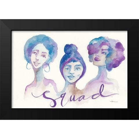 Squad Black Modern Wood Framed Art Print by Mingo, Jessica