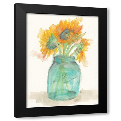 Sunflower Light Black Modern Wood Framed Art Print with Double Matting by Mingo, Jessica