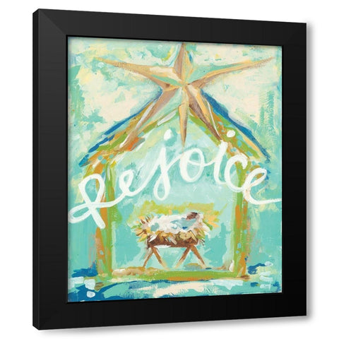 Rejoice Black Modern Wood Framed Art Print by Mingo, Jessica