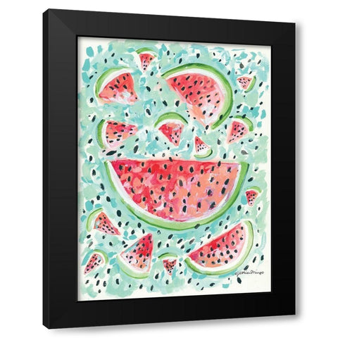 Watermelon Weather Black Modern Wood Framed Art Print with Double Matting by Mingo, Jessica