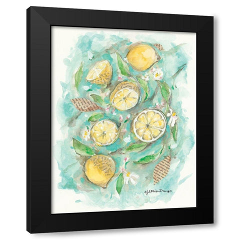 Make Lemonade Black Modern Wood Framed Art Print with Double Matting by Mingo, Jessica