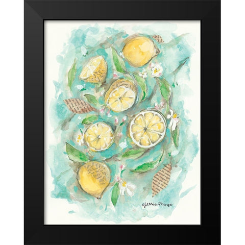 Make Lemonade Black Modern Wood Framed Art Print by Mingo, Jessica