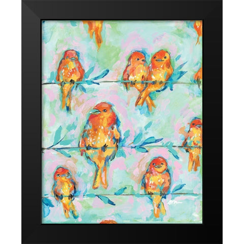 Spring Black Modern Wood Framed Art Print by Mingo, Jessica