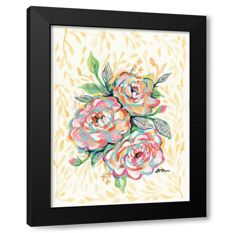 Vintage Rose Black Modern Wood Framed Art Print by Mingo, Jessica