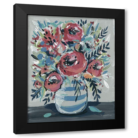 Sophias Flowers Black Modern Wood Framed Art Print with Double Matting by Mingo, Jessica