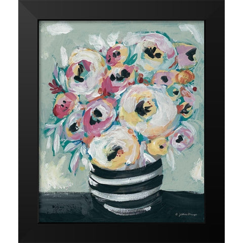 Symphony of Roses Black Modern Wood Framed Art Print by Mingo, Jessica