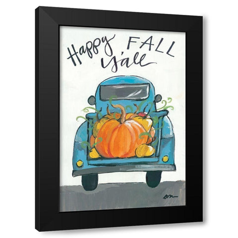 Happy Fall Yall Truck Black Modern Wood Framed Art Print by Mingo, Jessica