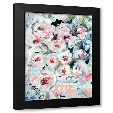English Rose Garden Black Modern Wood Framed Art Print by Mingo, Jessica
