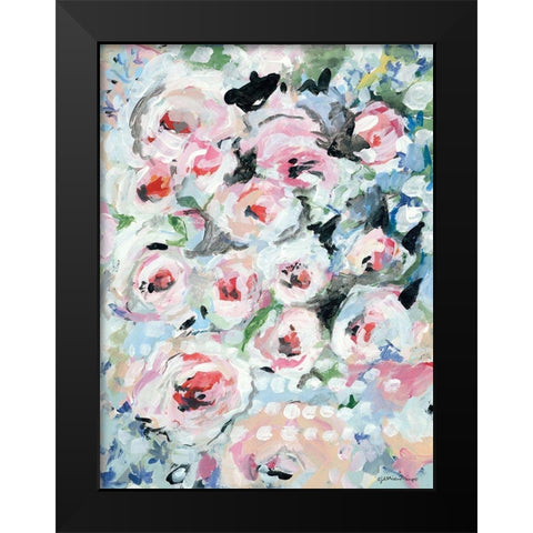English Rose Garden Black Modern Wood Framed Art Print by Mingo, Jessica