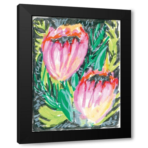 Thistles Black Modern Wood Framed Art Print with Double Matting by Mingo, Jessica