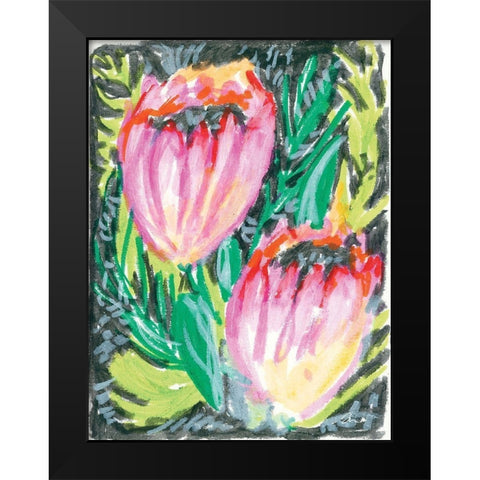 Thistles Black Modern Wood Framed Art Print by Mingo, Jessica