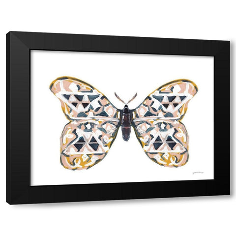 Butterfly Penny Black Modern Wood Framed Art Print with Double Matting by Mingo, Jessica