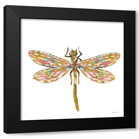 Dainty Dragonfly Black Modern Wood Framed Art Print by Mingo, Jessica