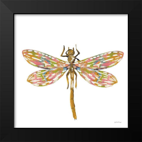 Dainty Dragonfly Black Modern Wood Framed Art Print by Mingo, Jessica