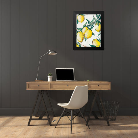 Lemon Branch Black Modern Wood Framed Art Print by Mingo, Jessica