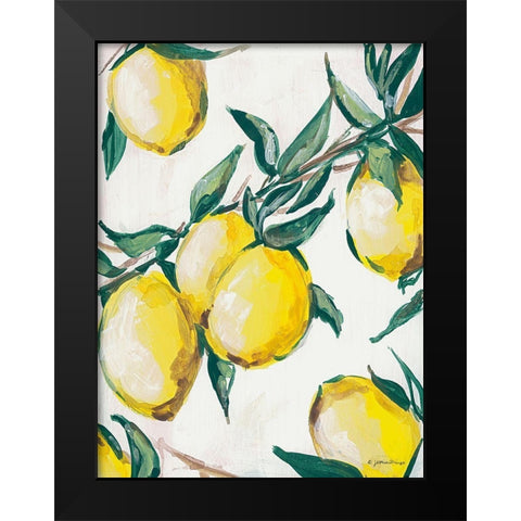 Lemon Branch Black Modern Wood Framed Art Print by Mingo, Jessica