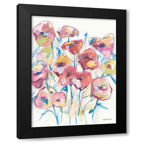 Colorful Floral II Black Modern Wood Framed Art Print with Double Matting by Mingo, Jessica