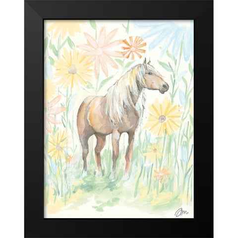 Daisy Black Modern Wood Framed Art Print by Mingo, Jessica