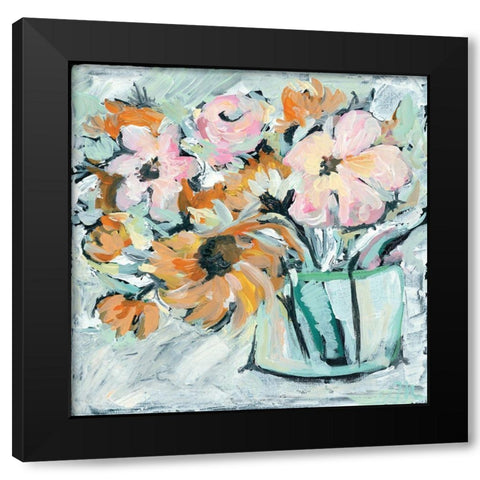 Meadow Flowers Black Modern Wood Framed Art Print by Mingo, Jessica