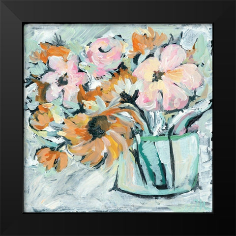 Meadow Flowers Black Modern Wood Framed Art Print by Mingo, Jessica