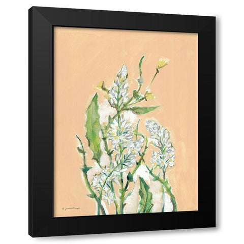 Spring Flora Black Modern Wood Framed Art Print with Double Matting by Mingo, Jessica