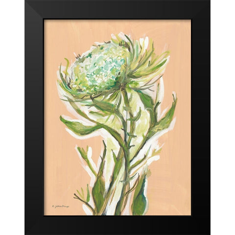 Spring Greens Black Modern Wood Framed Art Print by Mingo, Jessica
