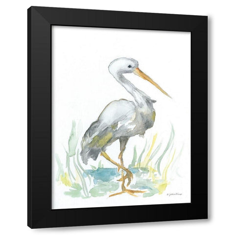 Stork Black Modern Wood Framed Art Print by Mingo, Jessica