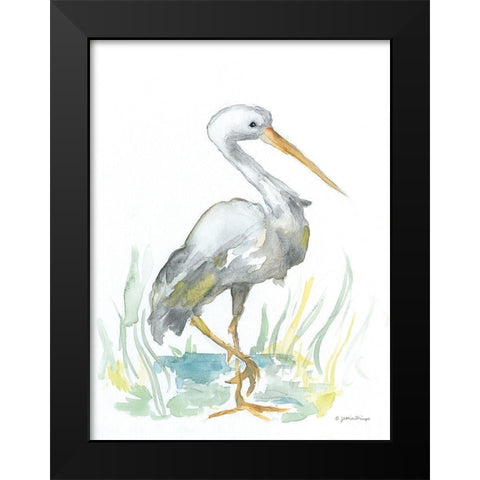 Stork Black Modern Wood Framed Art Print by Mingo, Jessica