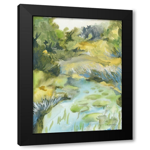 Lilypad Black Modern Wood Framed Art Print by Mingo, Jessica