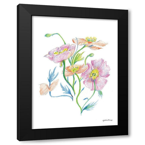 Floral Love     Black Modern Wood Framed Art Print with Double Matting by Mingo, Jessica