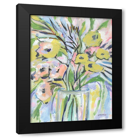 Floral Gold I Black Modern Wood Framed Art Print by Mingo, Jessica