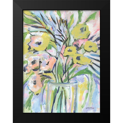 Floral Gold I Black Modern Wood Framed Art Print by Mingo, Jessica